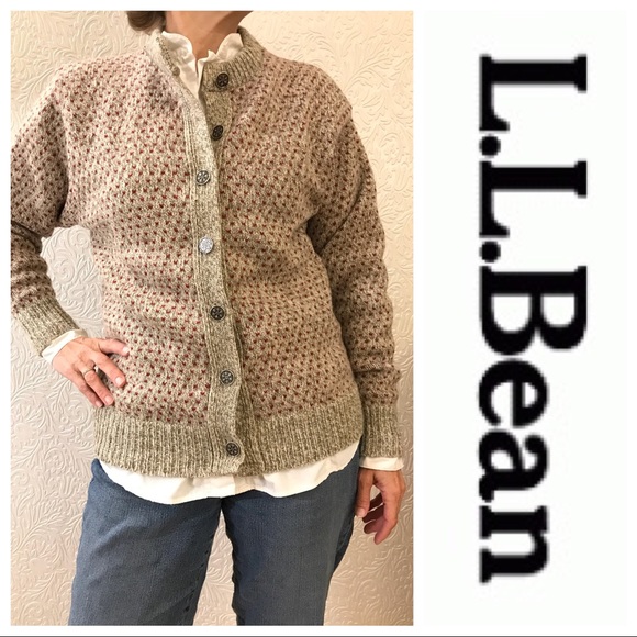 L.L. Bean Sweaters - L L BEAN VTG Fair Isle Nordic Wool Cardigan